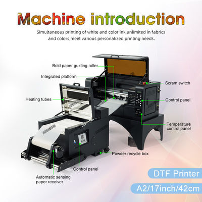Άμεση εκτύπωση 17 ιντσών 42 εκατοστών T-shirt Inkjet εκτυπωτής με XP600 κεφαλή και σκόνη Shaker