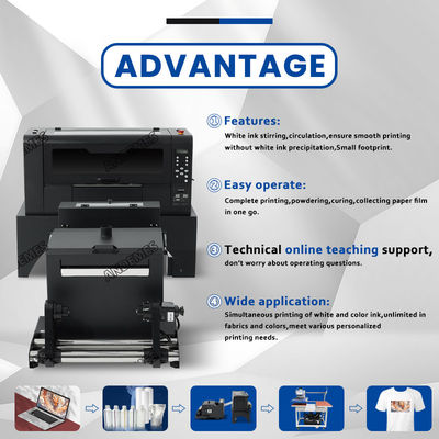 140 KG A2 Inkjet εκτυπωτής με XP600 Print Head και DTF 42cm Powder Shaker Machine