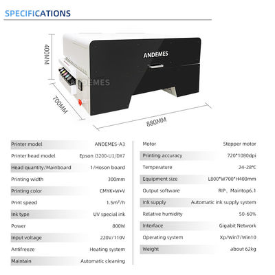 Νέο A3 UV εκτυπωτή εκτύπωσης Upgraded Printing Fully Automatic
