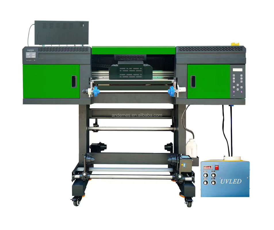 130 KG Andemes 24INCH UV αυτοκόλλητο εκτυπωτή μηχανή Custom μικρού μελάνι UV DTF Flatbed Roll με λαμινατήρα AB FIM